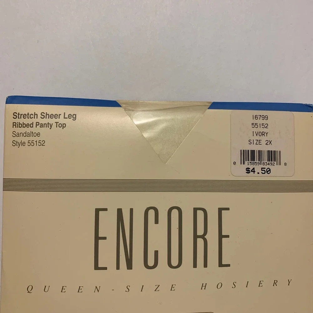 Vintage Nordstrom Encore Pantyhose Style‎ #55152 Queen Size 2X NIB